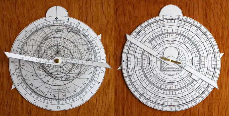 A cardboard model astrolabe