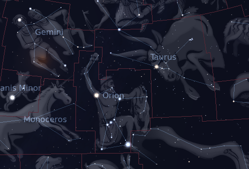 what are constellations near orion