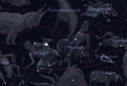 Perseus Constellation Star Chart