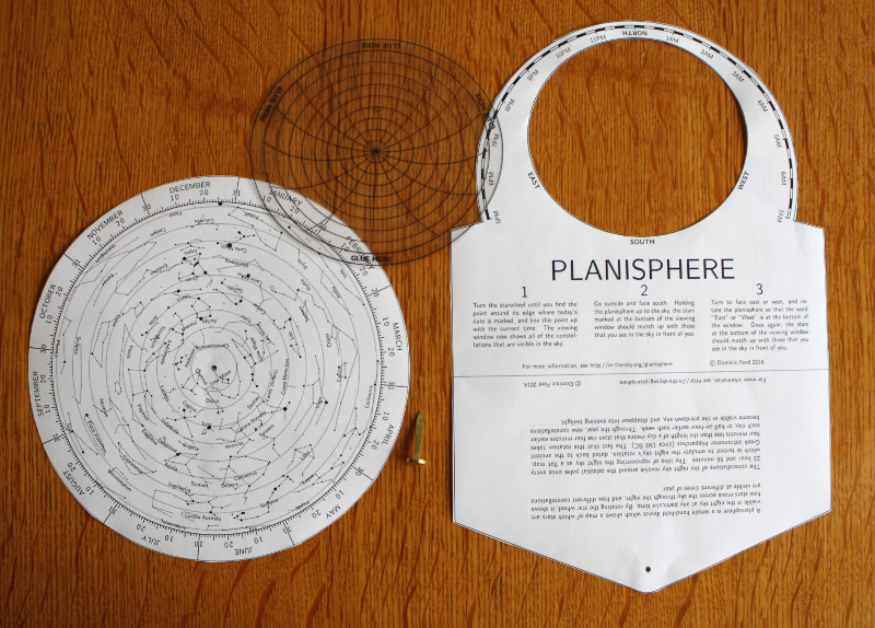 A cardboard planisphere